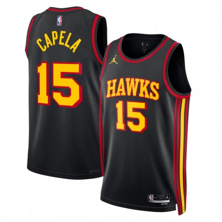 Män Atlanta Hawks Tröja Clint Capela 15 Jordan 2022-23 Statement Edition Svart Swingman
